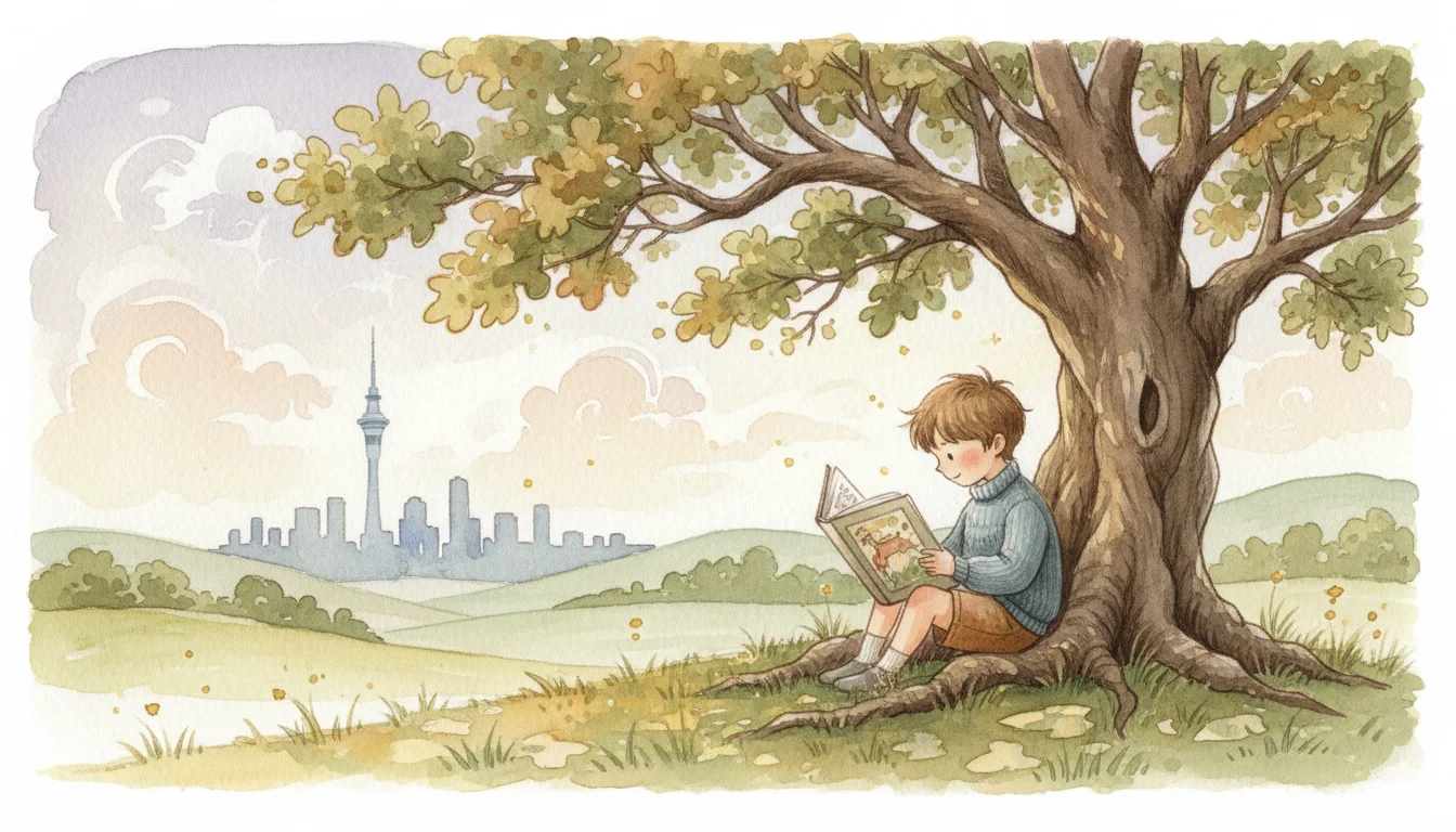Boy reading a book in Auckland